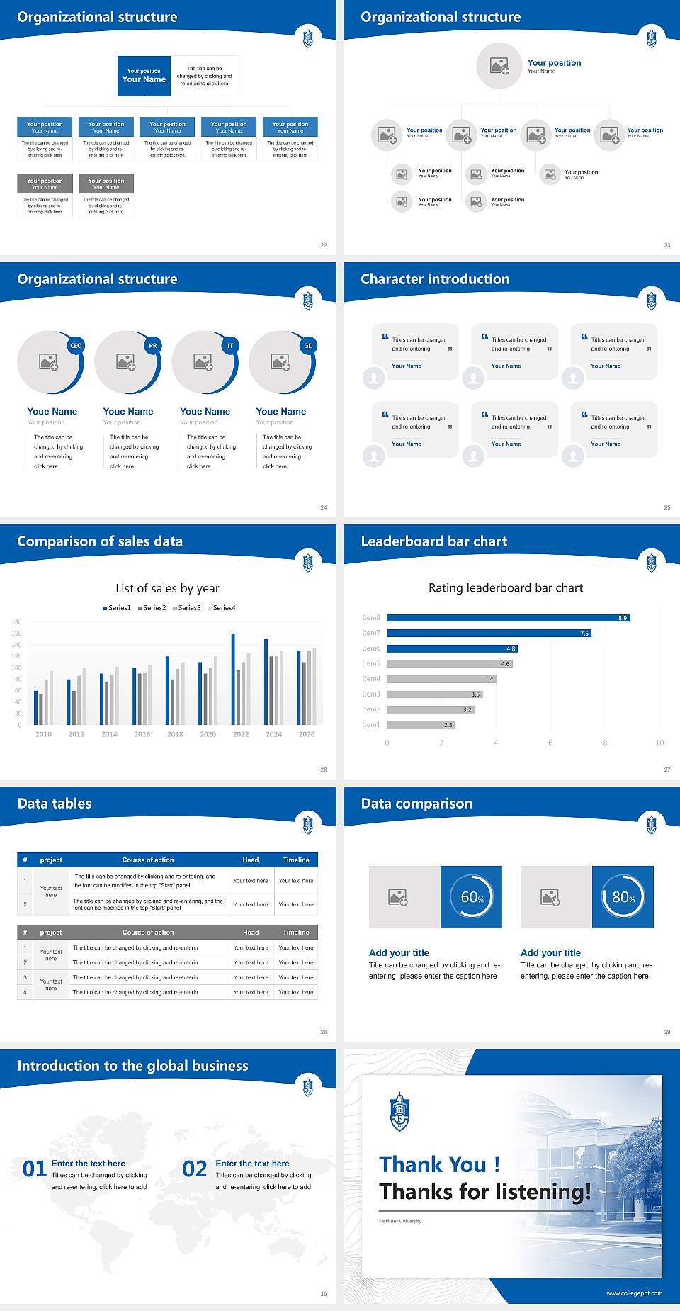 Faulkner University Academic Presentation/Research Findings Report PPT Template4:3 ratio PPT effect preview image4