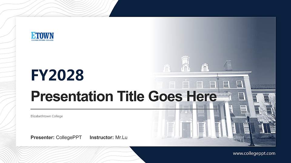 Elizabethtown College Academic Presentation/Research Findings Report PPT Template16:9 ratio PPT effect preview image