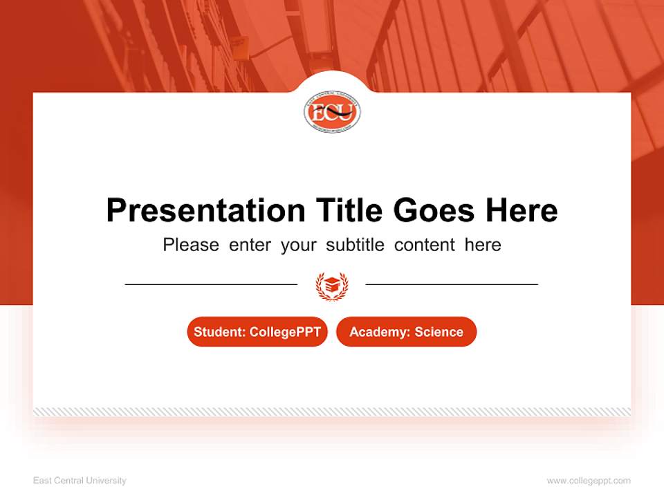 East Central University National Scholarship Defense PPT Template4:3 ratio PPT effect preview image4