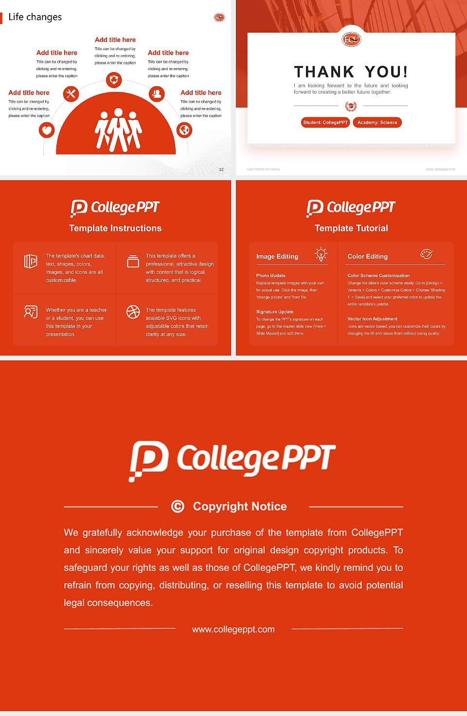 East Central University National Scholarship Defense PPT Template4:3 ratio PPT effect preview image4