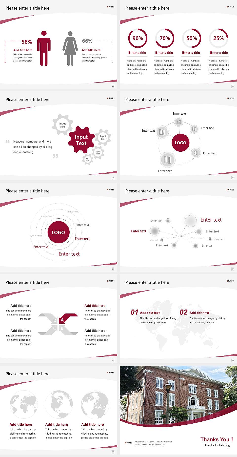 Eureka College Course/Courseware Creation PPT Template4:3 ratio PPT effect preview image4