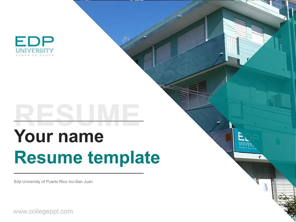 Edp University of Puerto Rico Inc-San Juan Resume PPT Template4:3 ratio PPT effect preview image5