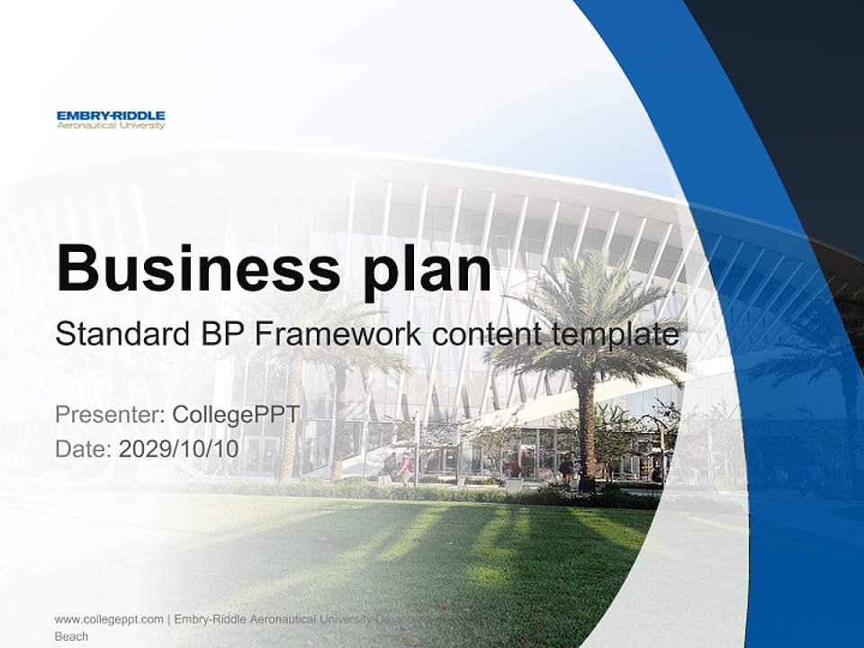 Embry-Riddle Aeronautical University-Daytona Beach Competition/Entrepreneurship Contest PPT Template4:3 ratio PPT effect preview image9