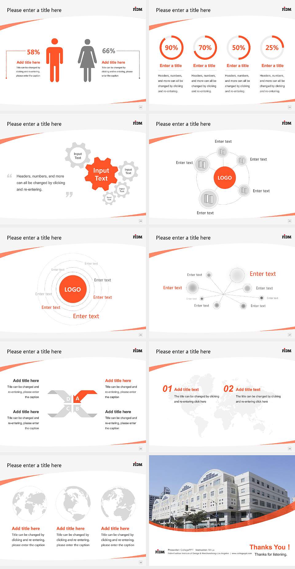 Fidm-Fashion Institute of Design & Merchandising-Los Angeles Course/Courseware Creation PPT Template4:3 ratio PPT effect preview image4