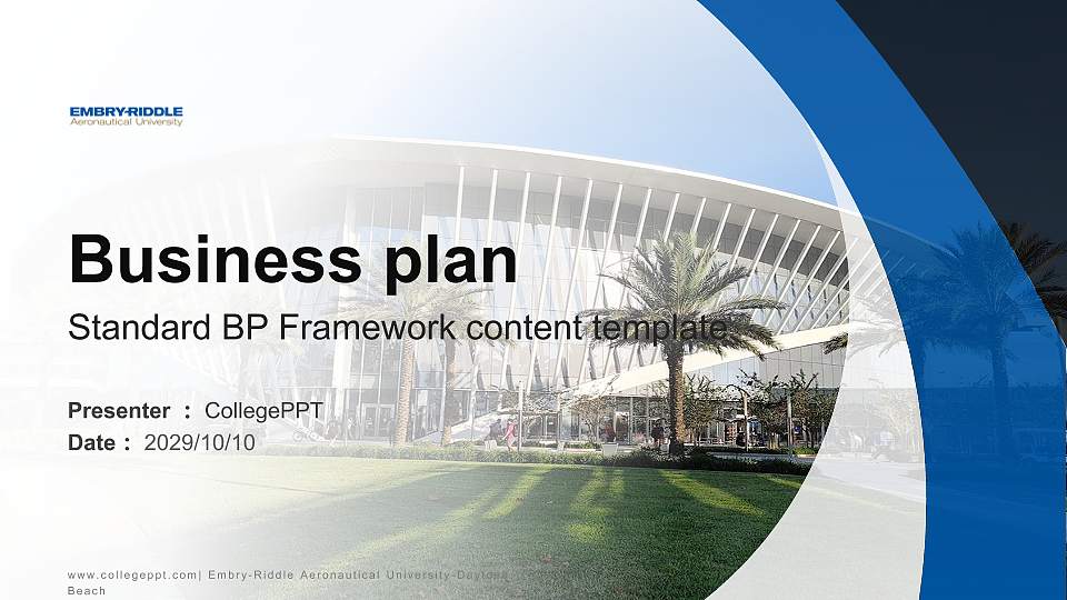 Embry-Riddle Aeronautical University-Daytona Beach Competition/Entrepreneurship Contest PPT Template16:9 ratio PPT effect preview image