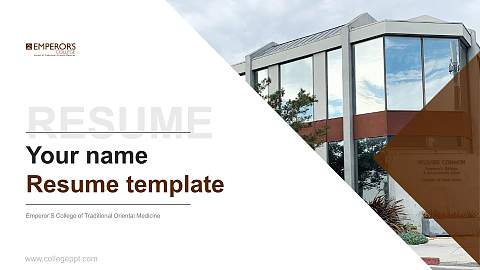 Emperor’S College of Traditional Oriental Medicine Resume PPT Template
