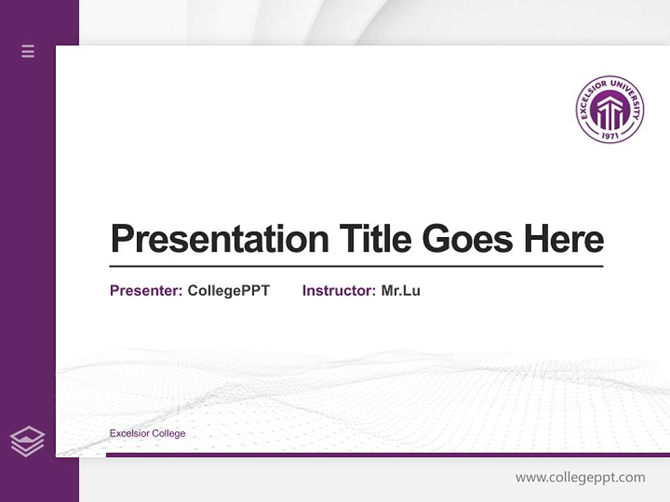 Excelsior College Thesis Proposal/Graduation Defense PPT Template4:3 ratio PPT effect preview image5