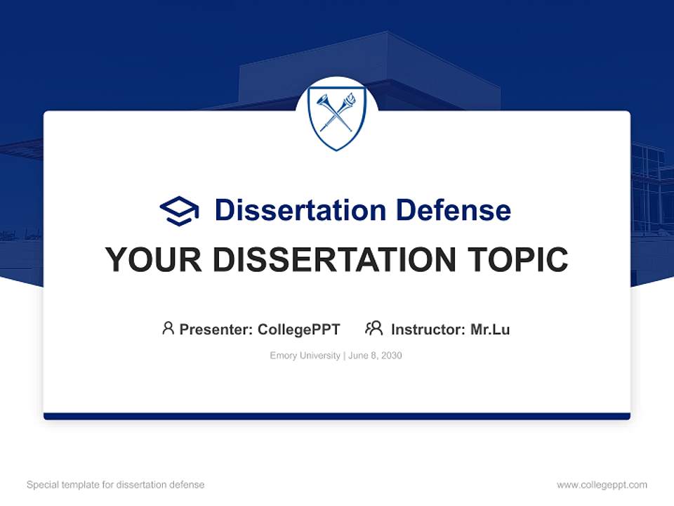 Emory University Graduation Thesis Defense PPT Template4:3 ratio PPT effect preview image7