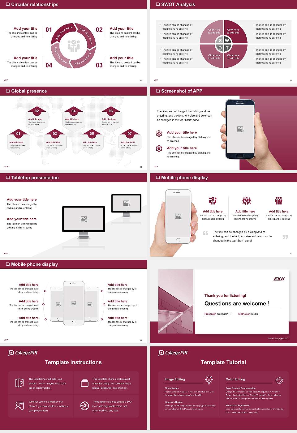 Eastern Kentucky University General Purpose PPT Template16:9 ratio PPT effect preview image5