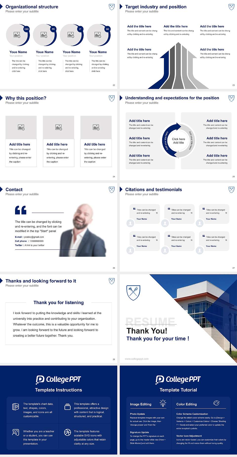 Emory University Resume PPT Template4:3 ratio PPT effect preview image4