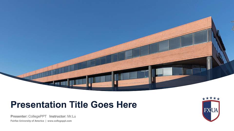 Fairfax University of America Course/Courseware Creation PPT Template16:9 ratio PPT effect preview image