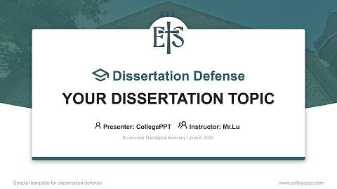 Ecumenical Theological Seminary Graduation Thesis Defense PPT Template