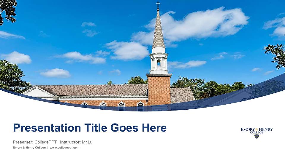 Emory & Henry College Course/Courseware Creation PPT Template16:9 ratio PPT effect preview image