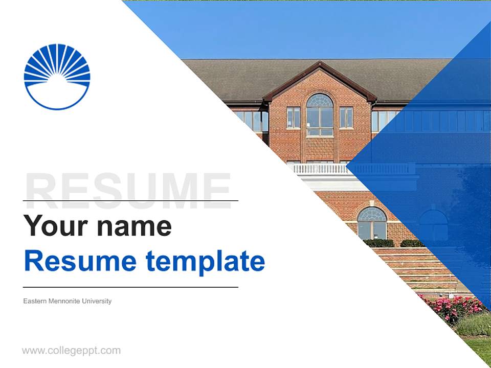 Eastern Mennonite University Resume PPT Template4:3 ratio PPT effect preview image5