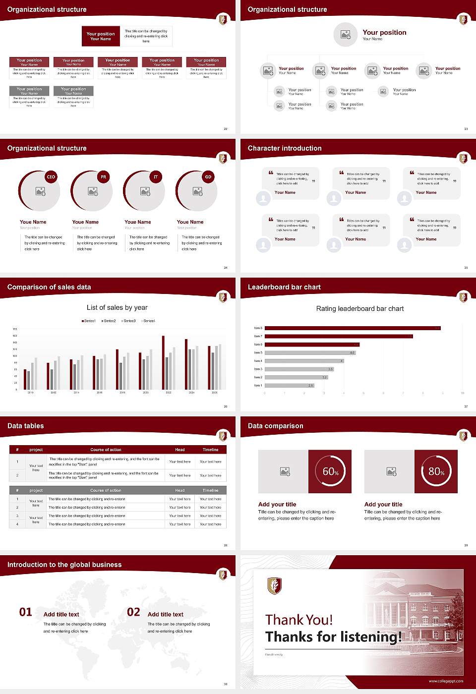 Elon University Academic Presentation/Research Findings Report PPT Template16:9 ratio PPT effect preview image4