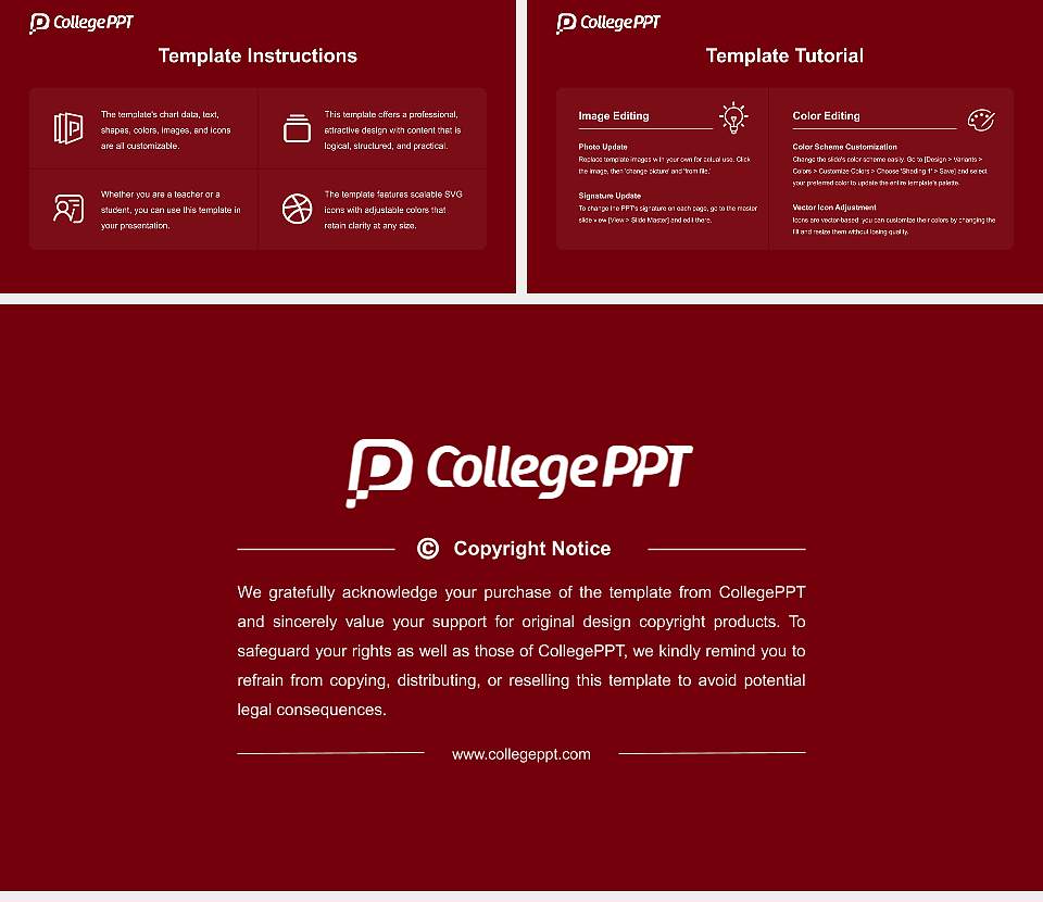 Elon University Academic Presentation/Research Findings Report PPT Template16:9 ratio PPT effect preview image5