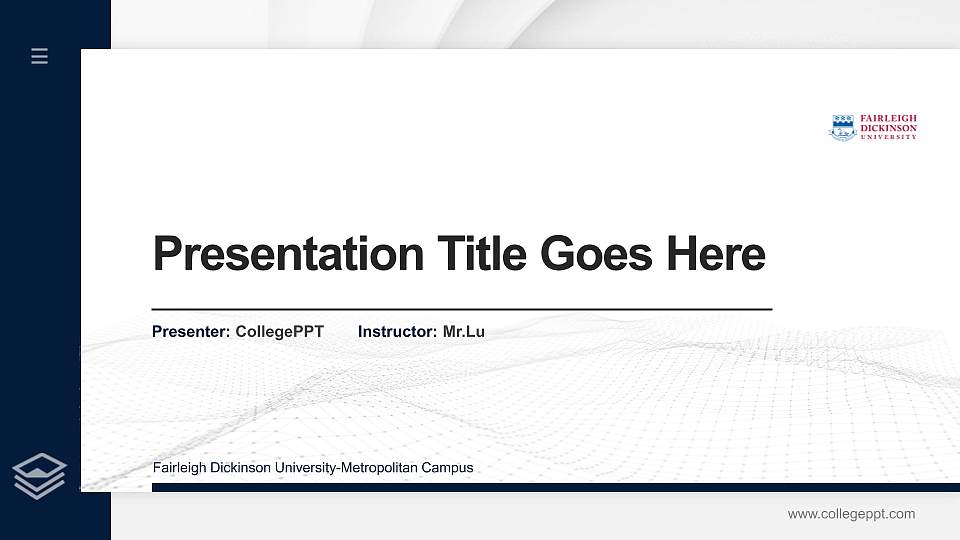 Fairleigh Dickinson University-Metropolitan Campus Thesis Proposal/Graduation Defense PPT Template16:9 ratio PPT effect preview image1
