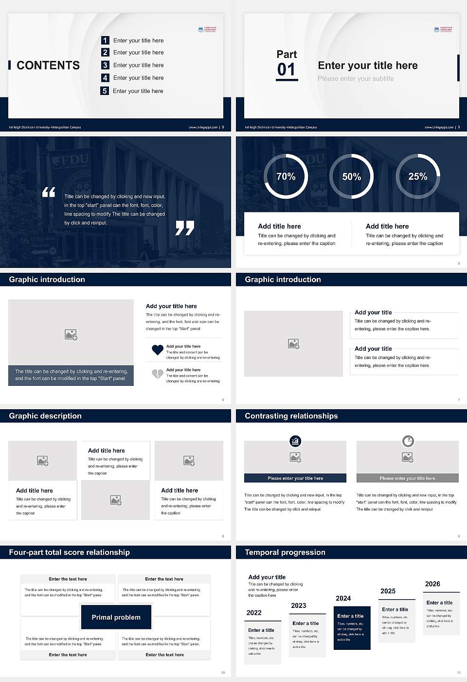 Fairleigh Dickinson University-Metropolitan Campus Thesis Proposal/Graduation Defense PPT Template16:9 ratio PPT effect preview image2