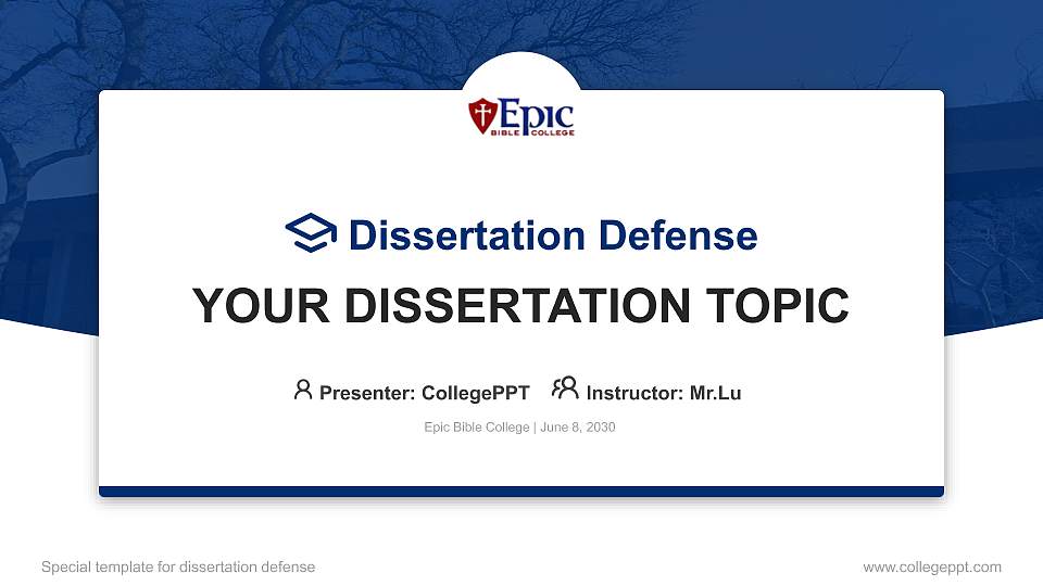 Epic Bible College Graduation Thesis Defense PPT Template16:9 ratio PPT effect preview image