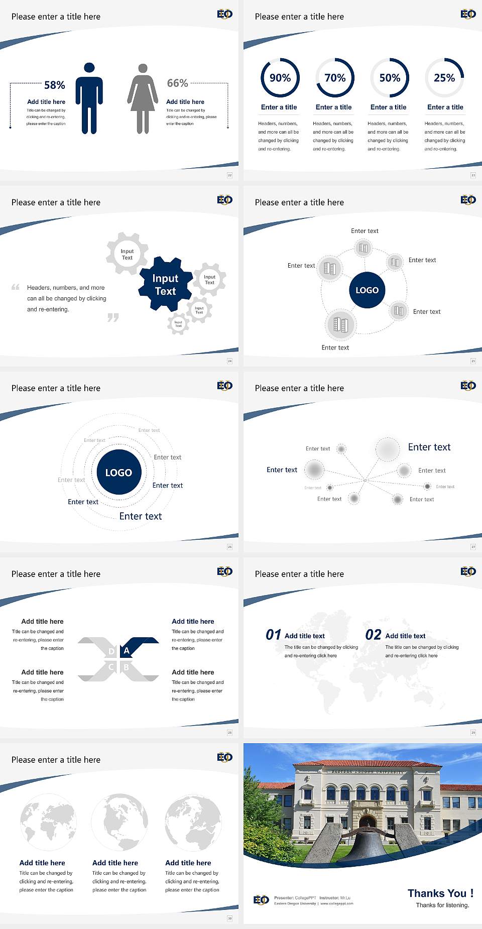 Eastern Oregon University Course/Courseware Creation PPT Template4:3 ratio PPT effect preview image4