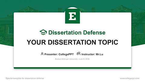Eastern Michigan University Graduation Thesis Defense PPT Template