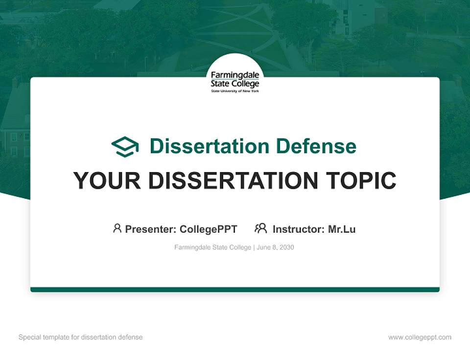 Farmingdale State College Graduation Thesis Defense PPT Template4:3 ratio PPT effect preview image7