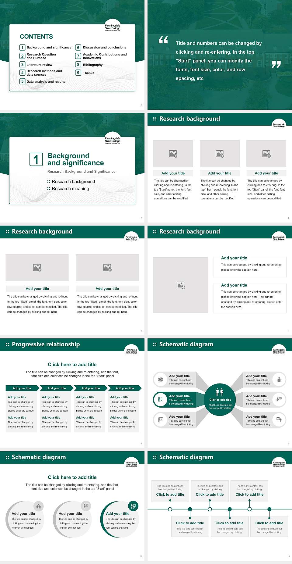 Farmingdale State College Graduation Thesis Defense PPT Template4:3 ratio PPT effect preview image2