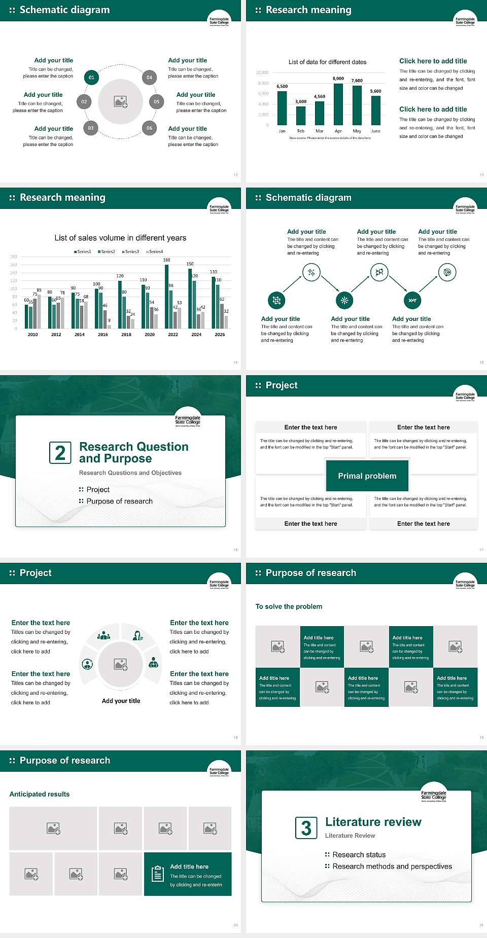 Farmingdale State College Graduation Thesis Defense PPT Template4:3 ratio PPT effect preview image3