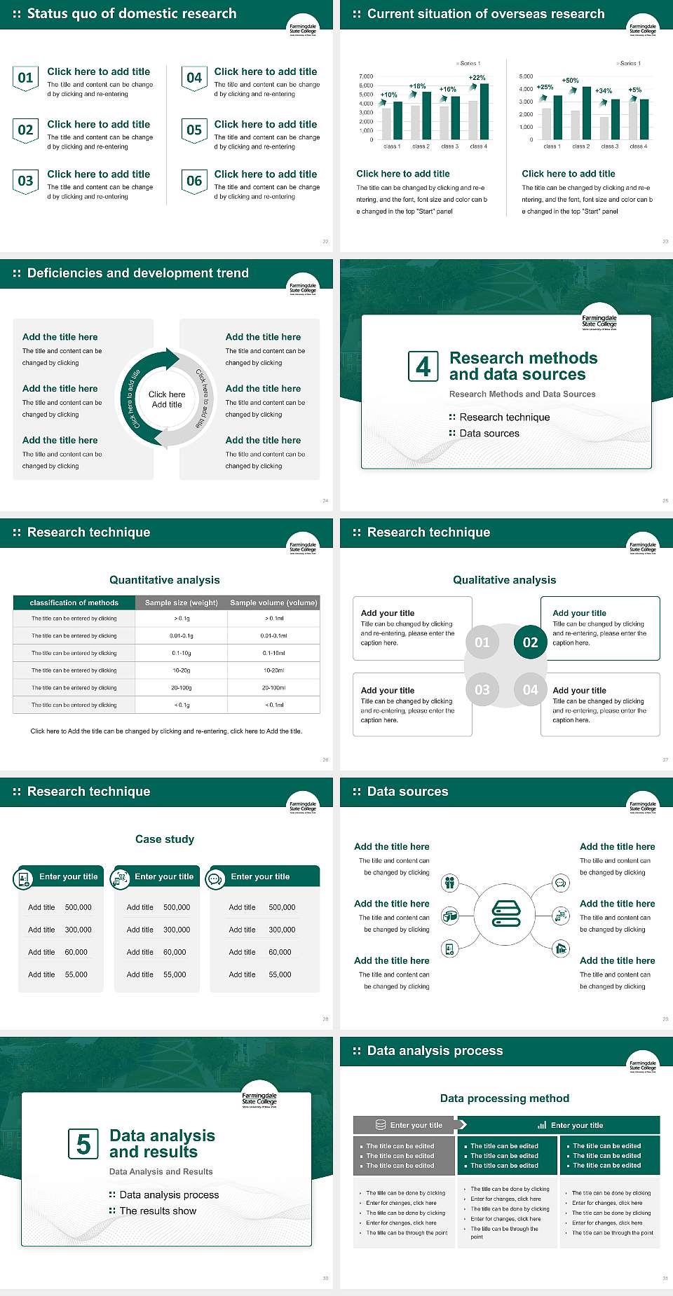 Farmingdale State College Graduation Thesis Defense PPT Template4:3 ratio PPT effect preview image4