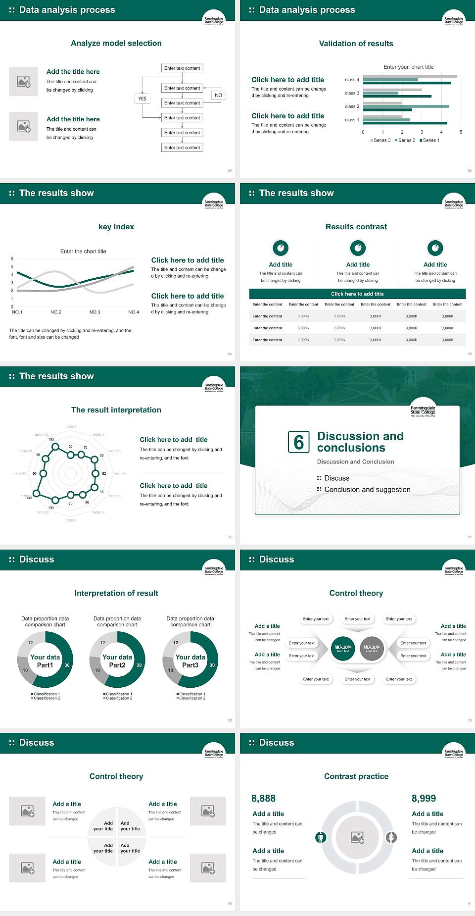 Farmingdale State College Graduation Thesis Defense PPT Template4:3 ratio PPT effect preview image5