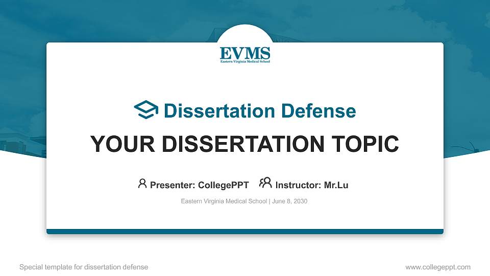 Eastern Virginia Medical School Graduation Thesis Defense PPT Template16:9 ratio PPT effect preview image