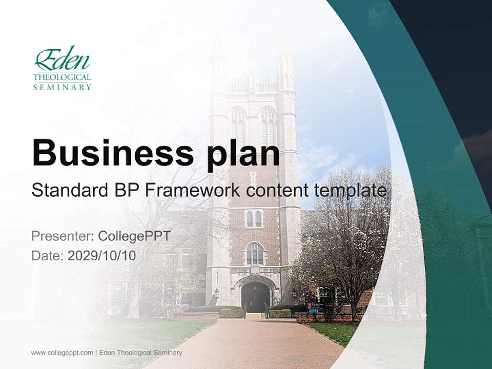 Eden Theological Seminary Competition/Entrepreneurship Contest PPT Template4:3 ratio PPT effect preview image9