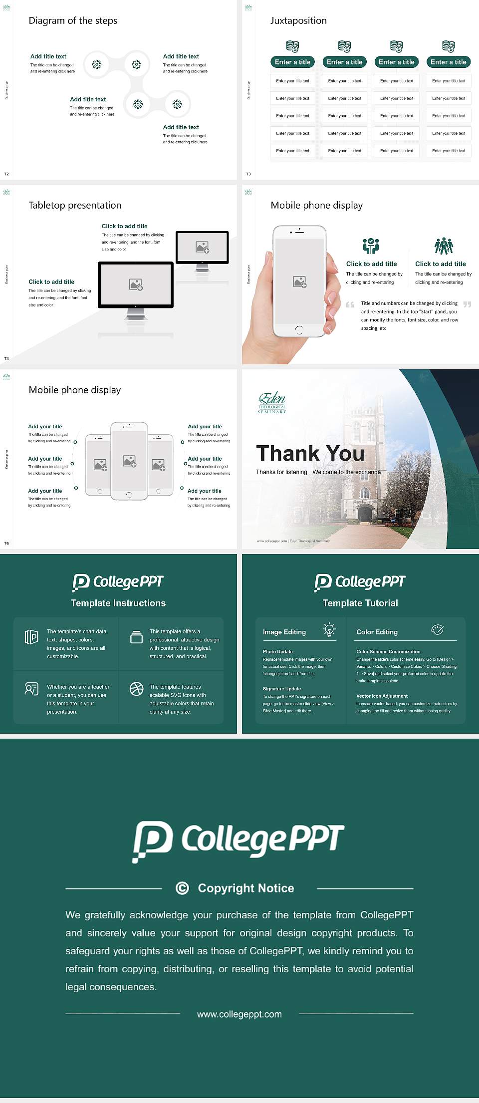 Eden Theological Seminary Competition/Entrepreneurship Contest PPT Template4:3 ratio PPT effect preview image9