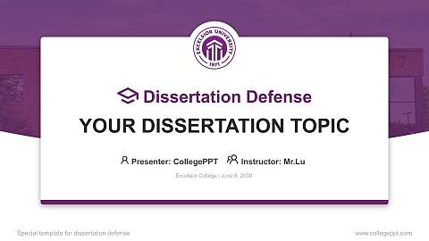 Excelsior College Graduation Thesis Defense PPT Template
