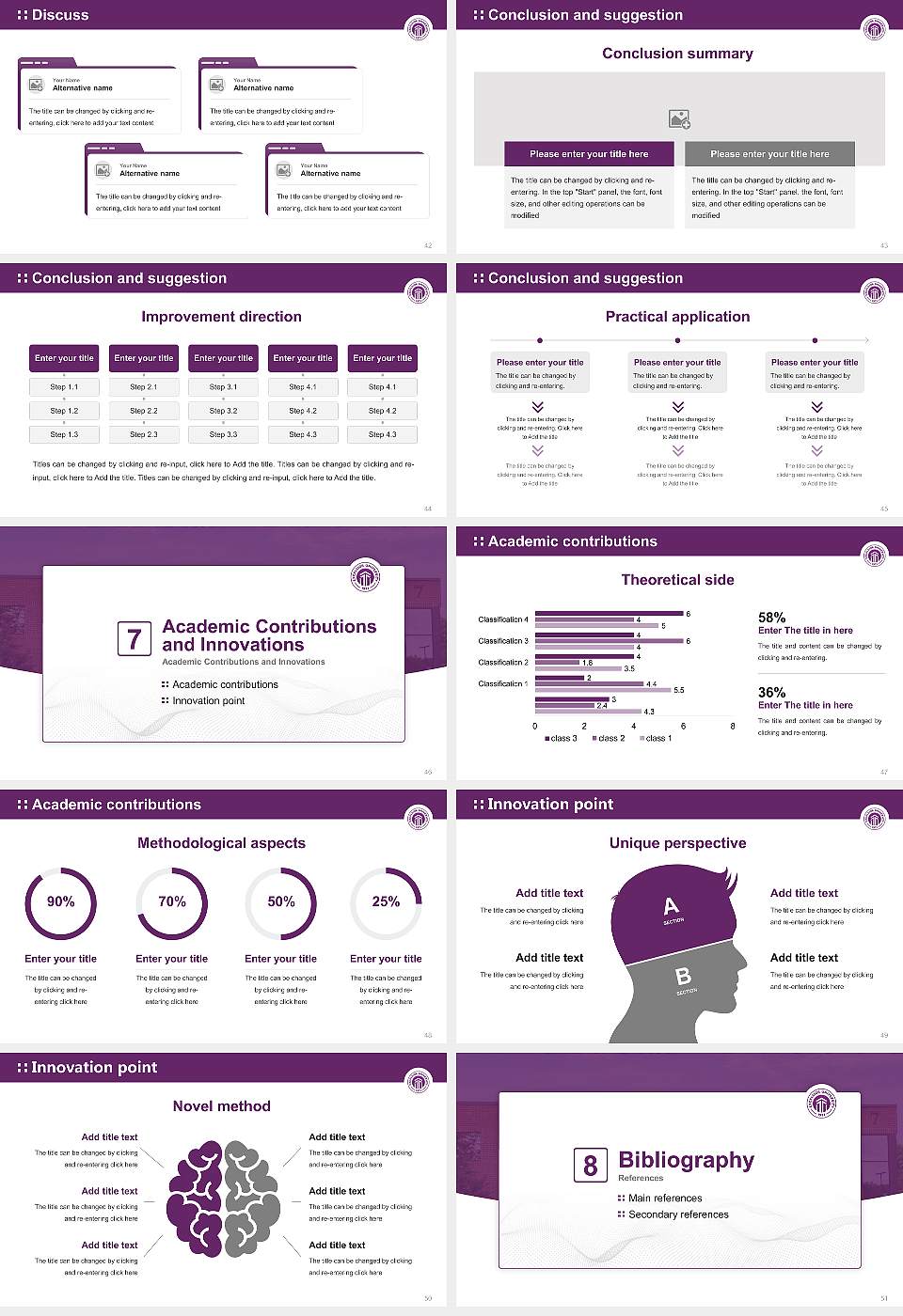 Excelsior College Graduation Thesis Defense PPT Template16:9 ratio PPT effect preview image6
