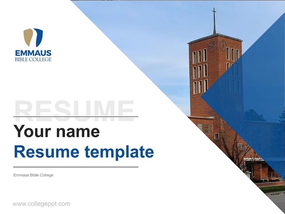 Emmaus Bible College Resume PPT Template4:3 ratio PPT effect preview image5