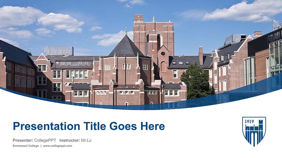 Emmanuel College Course/Courseware Creation PPT Template16:9 ratio PPT effect preview image