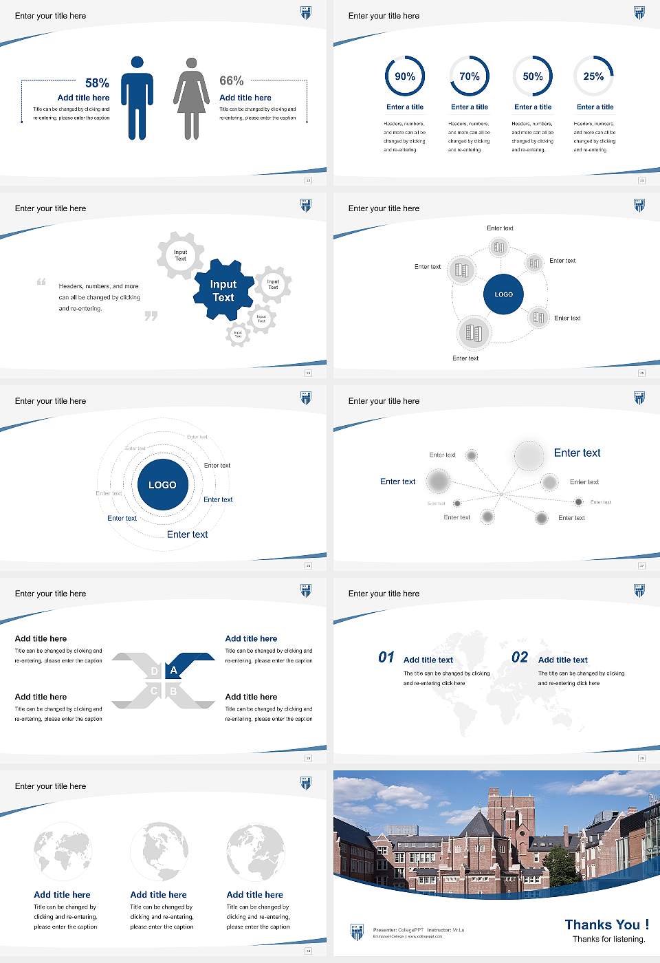 Emmanuel College Course/Courseware Creation PPT Template16:9 ratio PPT effect preview image4