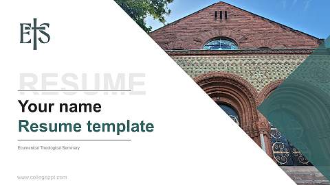 Ecumenical Theological Seminary Resume PPT Template