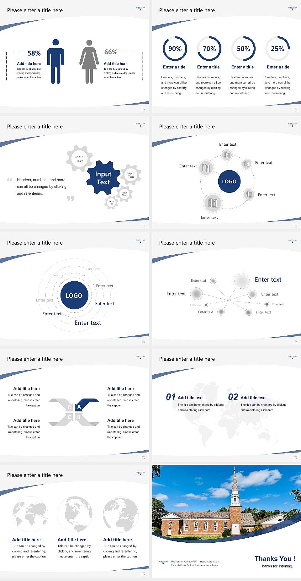 Emory & Henry College Course/Courseware Creation PPT Template4:3 ratio PPT effect preview image4
