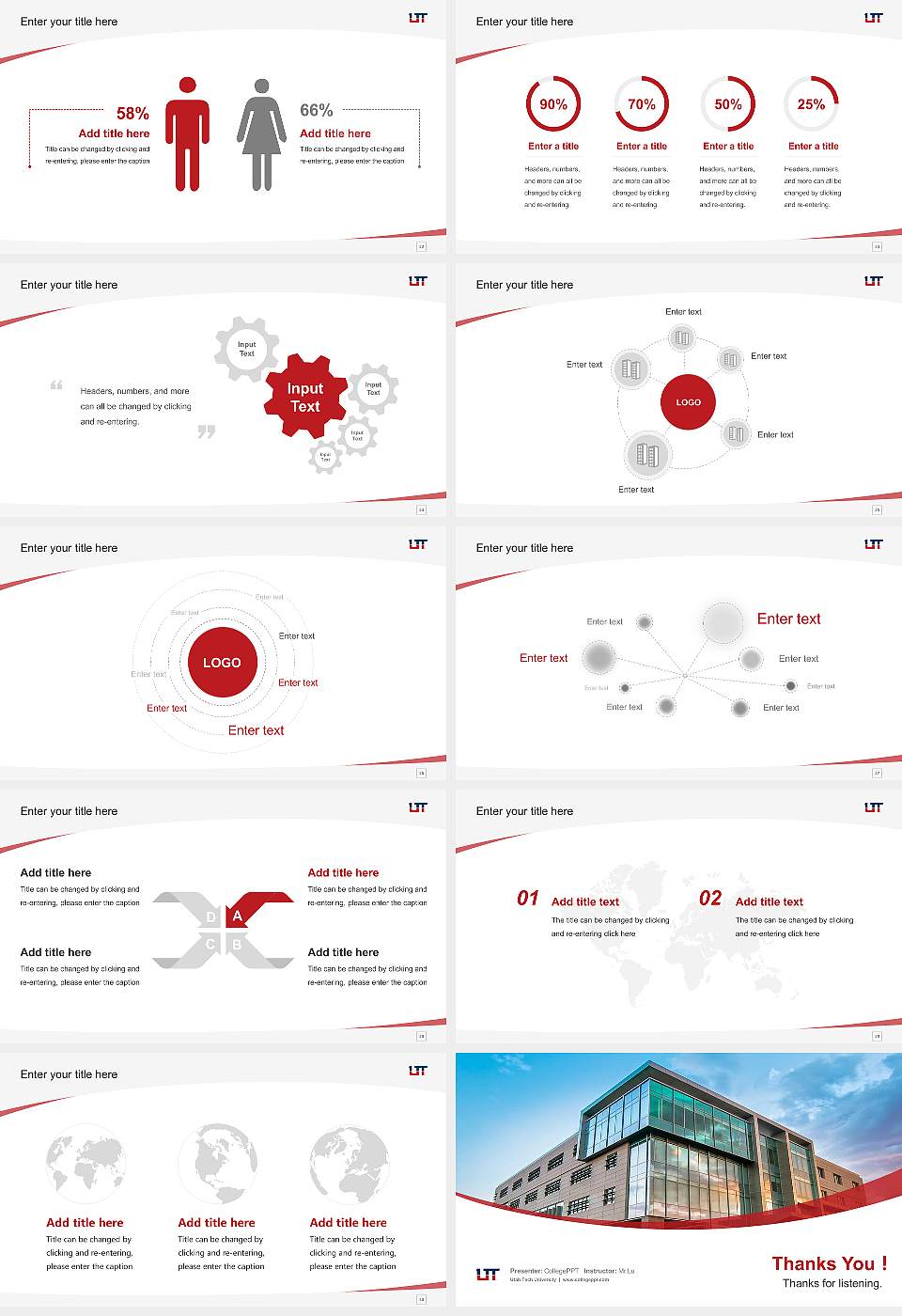Utah Tech University Course/Courseware Creation PPT Template16:9 ratio PPT effect preview image4