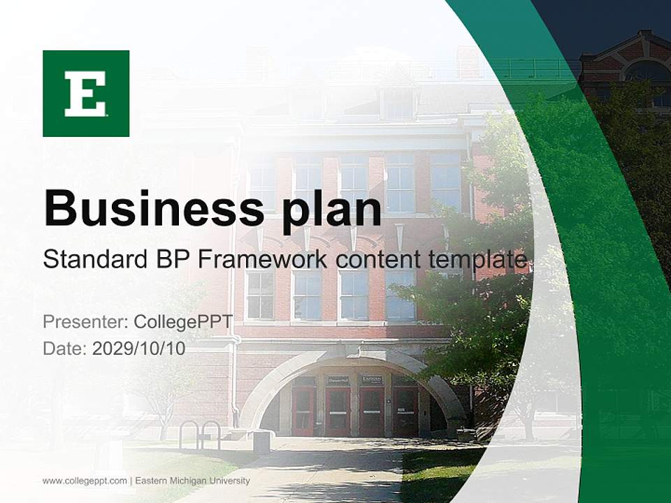 Eastern Michigan University Competition/Entrepreneurship Contest PPT Template4:3 ratio PPT effect preview image9