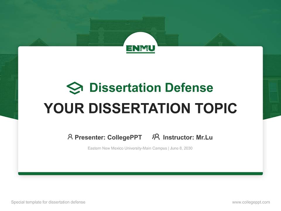 Eastern New Mexico University-Main Campus Graduation Thesis Defense PPT Template4:3 ratio PPT effect preview image7