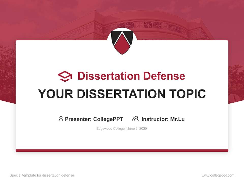 Edgewood College Graduation Thesis Defense PPT Template4:3 ratio PPT effect preview image7