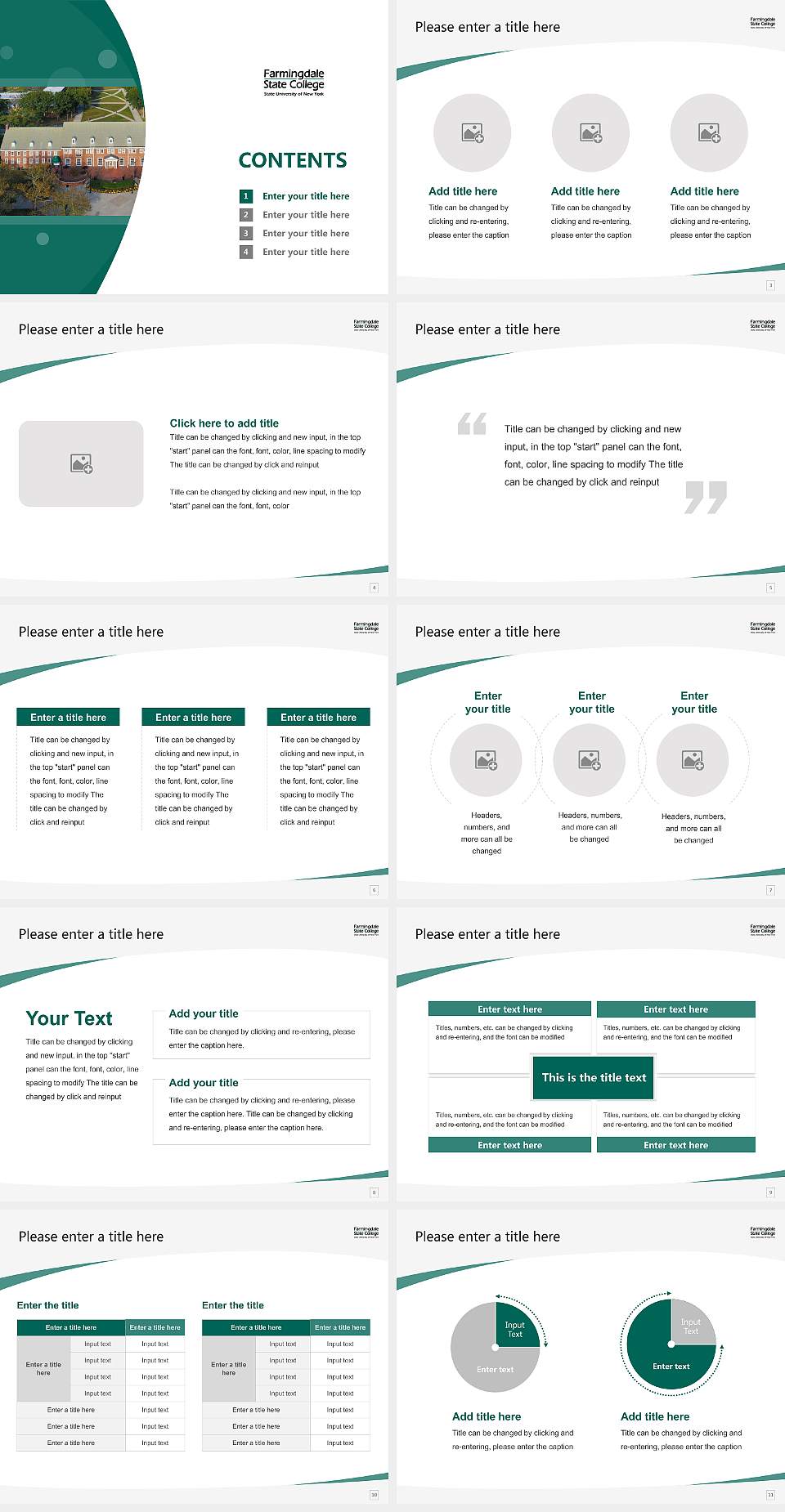 Farmingdale State College Course/Courseware Creation PPT Template4:3 ratio PPT effect preview image2