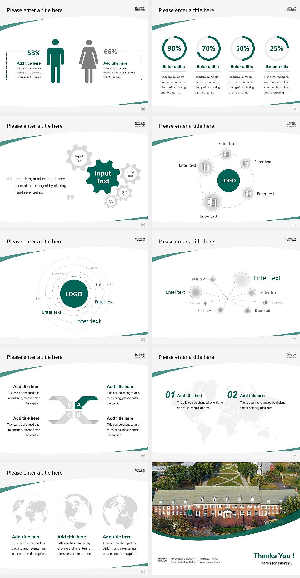 Farmingdale State College Course/Courseware Creation PPT Template4:3 ratio PPT effect preview image4