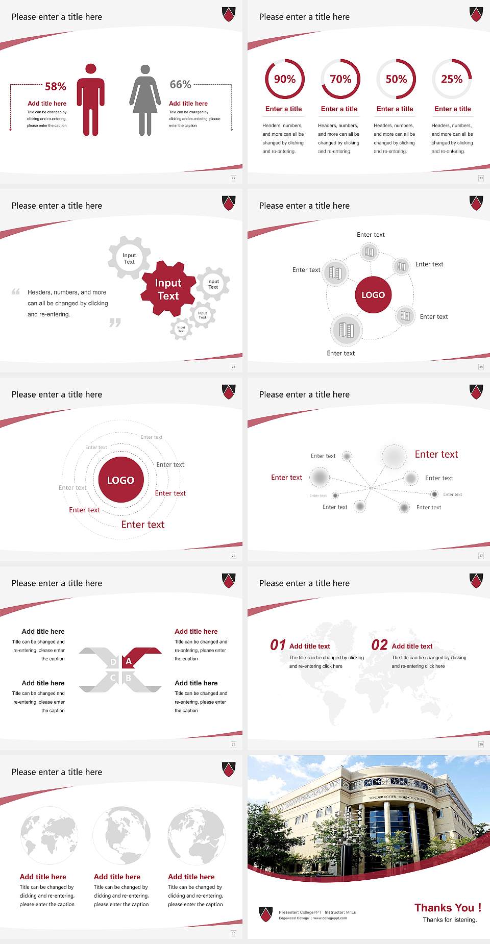 Edgewood College Course/Courseware Creation PPT Template4:3 ratio PPT effect preview image4