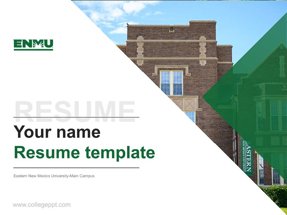 Eastern New Mexico University-Main Campus Resume PPT Template4:3 ratio PPT effect preview image5