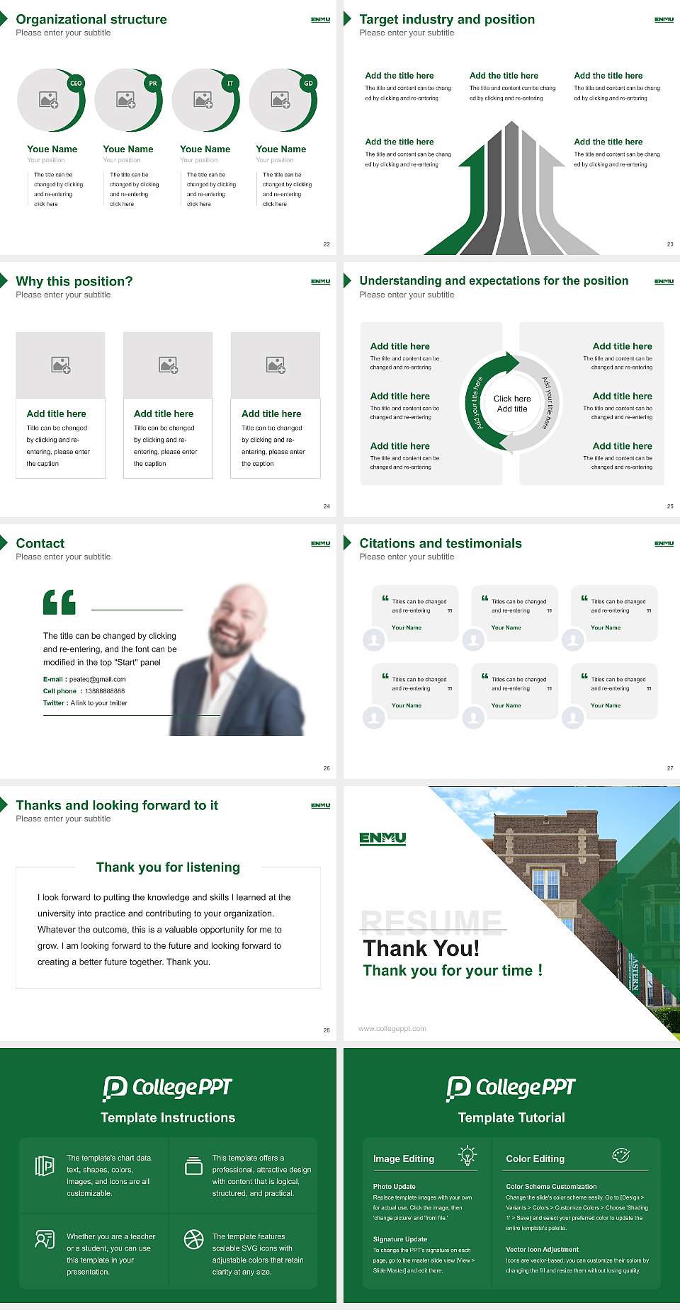 Eastern New Mexico University-Main Campus Resume PPT Template4:3 ratio PPT effect preview image4