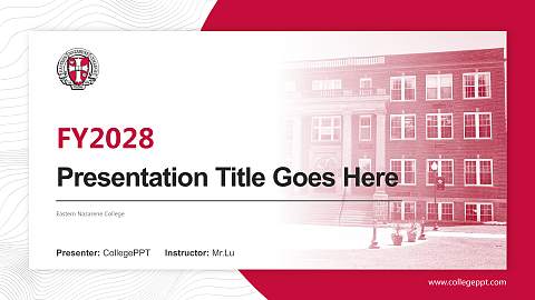 Eastern Nazarene College Academic Presentation/Research Findings Report PPT Template